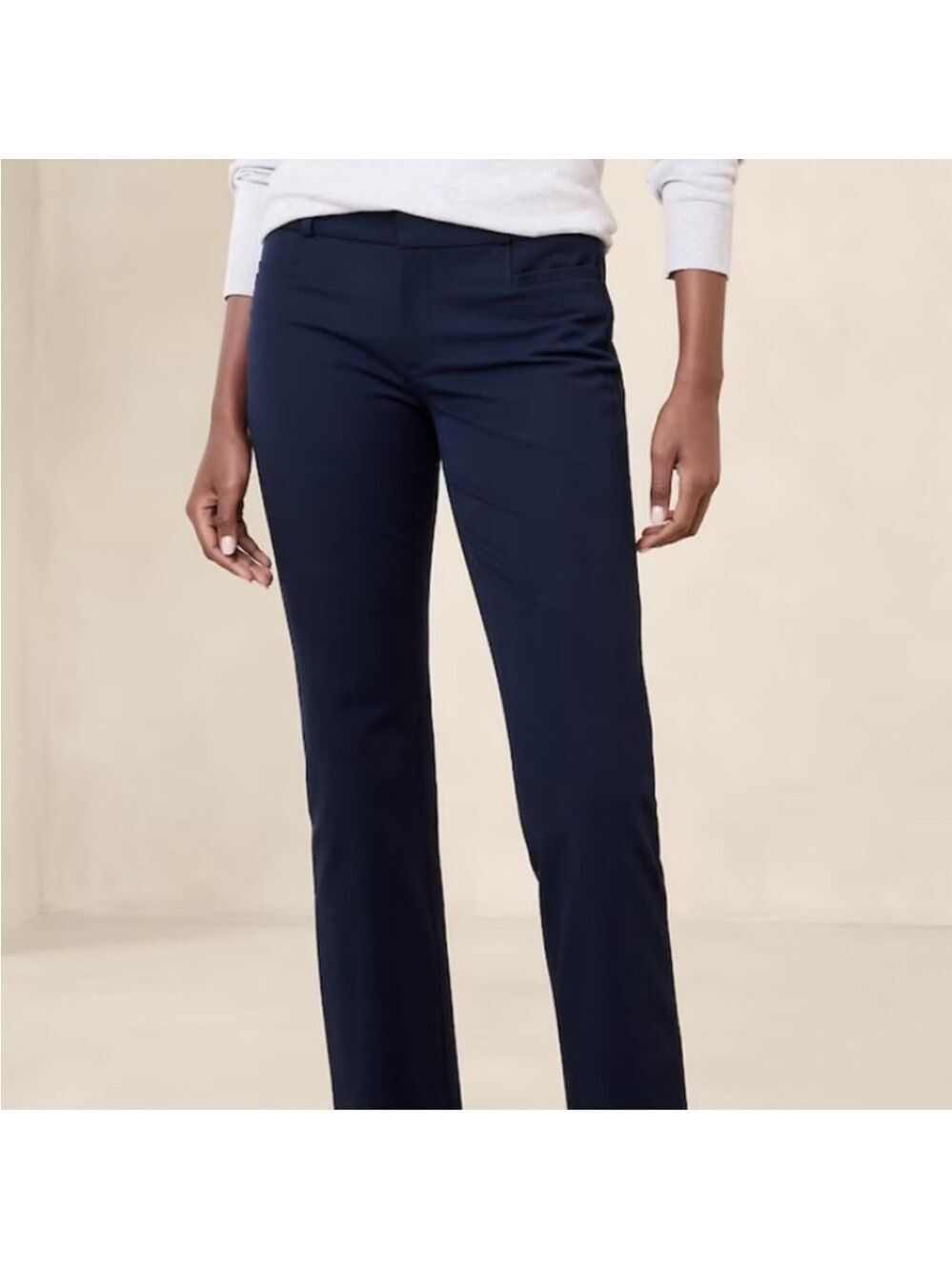 Banana Republic Sloan Fit Navy Blue Stretch Ankle Mid Rise Size 6